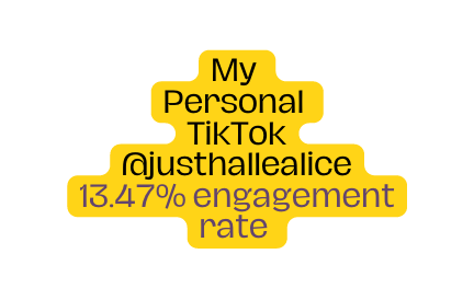 My Personal TikTok justhallealice 13 47 engagement rate